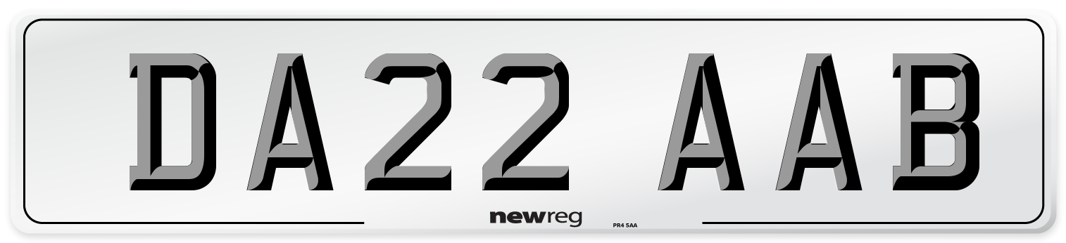 DA22 AAB Number Plate from New Reg